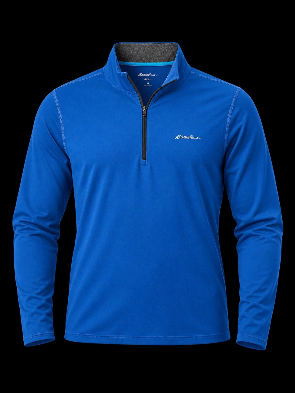 Eddie Bauer FreeHeat Men’s TL Active 1/4 Zip Pullover Blue Performance Shirt